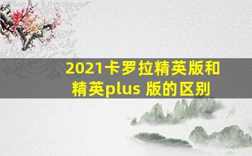 2021卡罗拉精英版和精英plus 版的区别